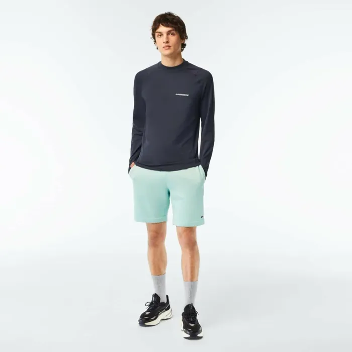 Shorts and Swim Men Lacoste Men039s Regular Fit Fleece Shorts Mint Lgf