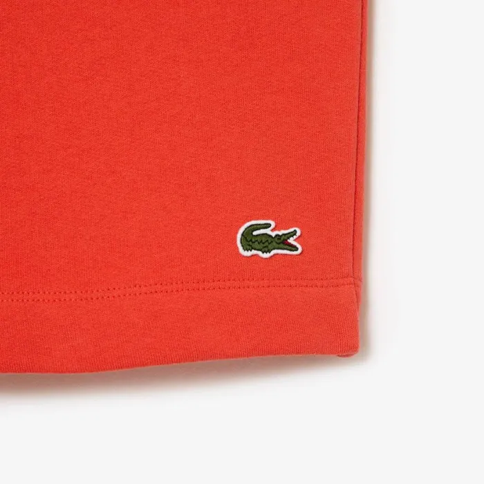 Shorts and Swim Men Lacoste Men039s Regular Fit Fleece Shorts Orange 02k