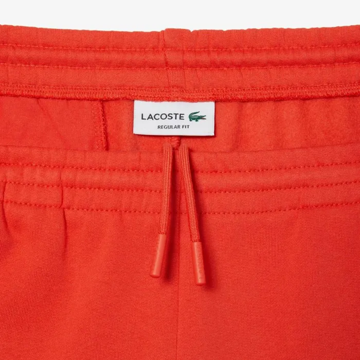 Shorts and Swim Men Lacoste Men039s Regular Fit Fleece Shorts Orange 02k