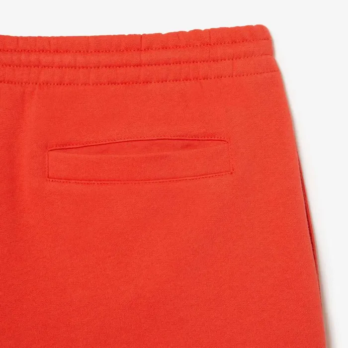 Shorts and Swim Men Lacoste Men039s Regular Fit Fleece Shorts Orange 02k