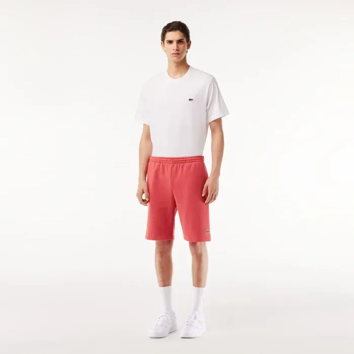 Shorts and Swim Men Lacoste Men039s Regular Fit Fleece Shorts Pink Zv9