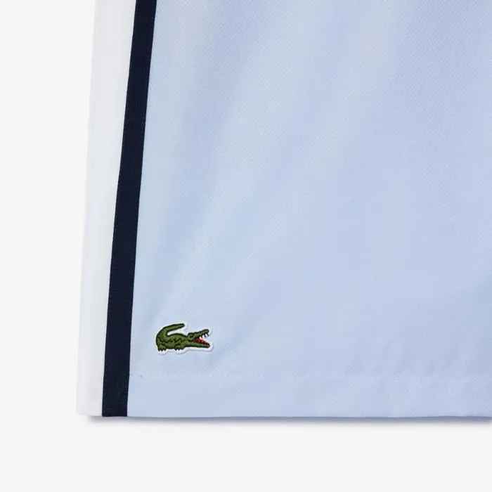 Shorts and Swim Men Lacoste Men039s Sport Colorblock Panels Lightweight Shorts Light Blue White Navy Blue In9