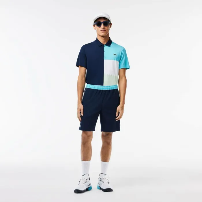 Shorts and Swim Men Lacoste Men039s Stretch Tennis Shorts Navy Blue Blue Ri4