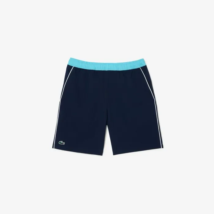 Shorts and Swim Men Lacoste Men039s Stretch Tennis Shorts Navy Blue Blue Ri4