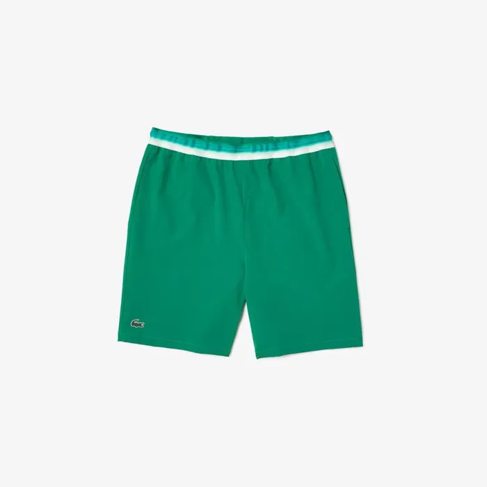 Shorts and Swim Men Lacoste Mens Lacoste SPORT X Novak Djokovic Light Stretch Shorts Green Ldm