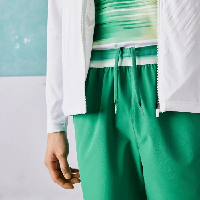Shorts and Swim Men Lacoste Mens Lacoste SPORT X Novak Djokovic Light Stretch Shorts Green Ldm