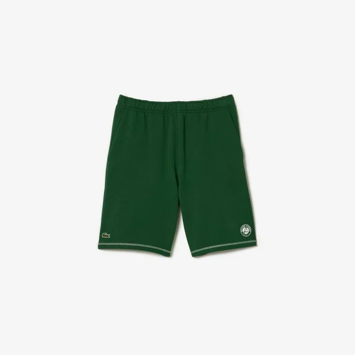 Shorts and Swim Men Lacoste Mens Sport Roland Garros Edition Flannel Shorts Pine Green 132