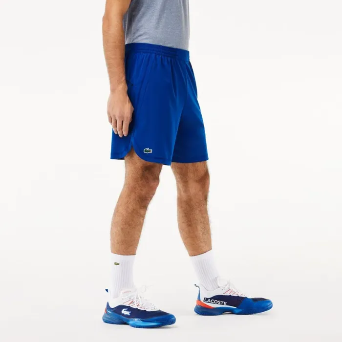 Shorts and Swim Men Lacoste Mens Sport Stretch Mesh Shorts Navy Blue Iu8