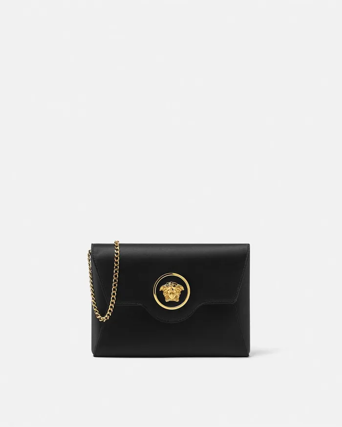 Shoulder and Crossbody Women Versace La Medusa Envelope Clutch Blackgold