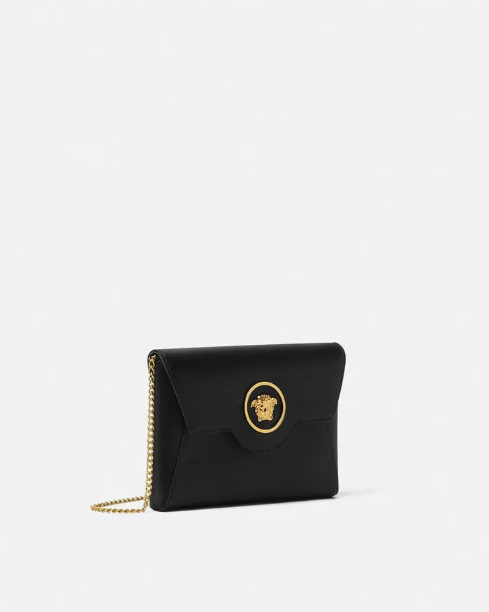 Shoulder and Crossbody Women Versace La Medusa Envelope Clutch Blackgold