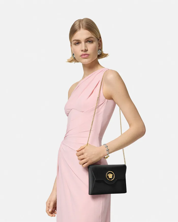 Shoulder and Crossbody Women Versace La Medusa Envelope Clutch Blackgold