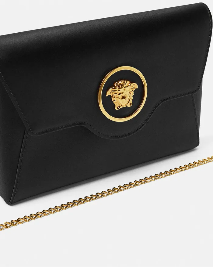 Shoulder and Crossbody Women Versace La Medusa Envelope Clutch Blackgold
