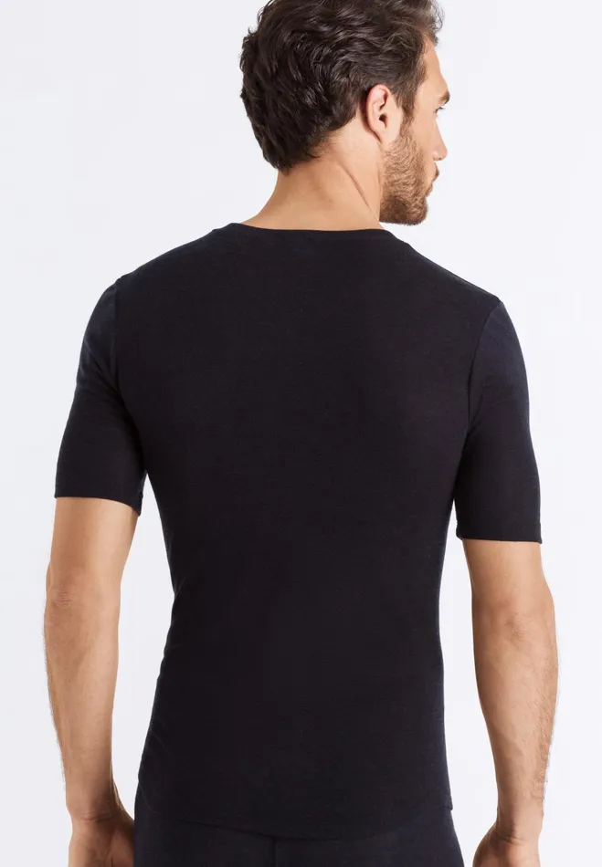 Silk And Cashmere Fitted VNeck TShirt Black Men HANRO Loungewear