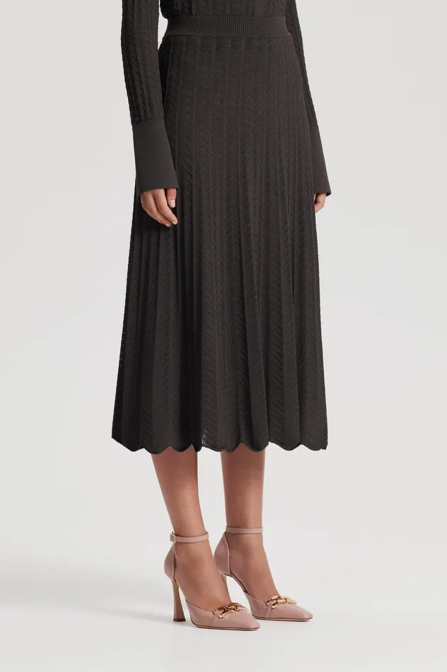 Skirts Scanlan Theodore Women PLEAT LACE SKIRT JUNGLE Skirts Scanlan Theodore Women PLEAT LACE SKIRT JUNGLE