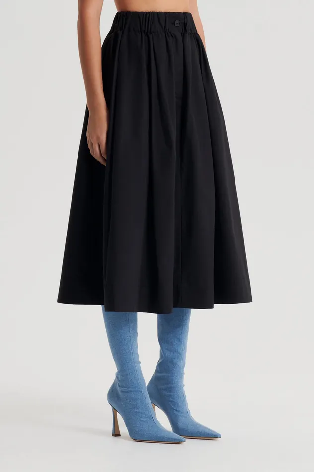 Skirts Scanlan Theodore Women WIDE CARGO SKIRT BLACK Skirts Scanlan Theodore Women WIDE CARGO SKIRT BLACK