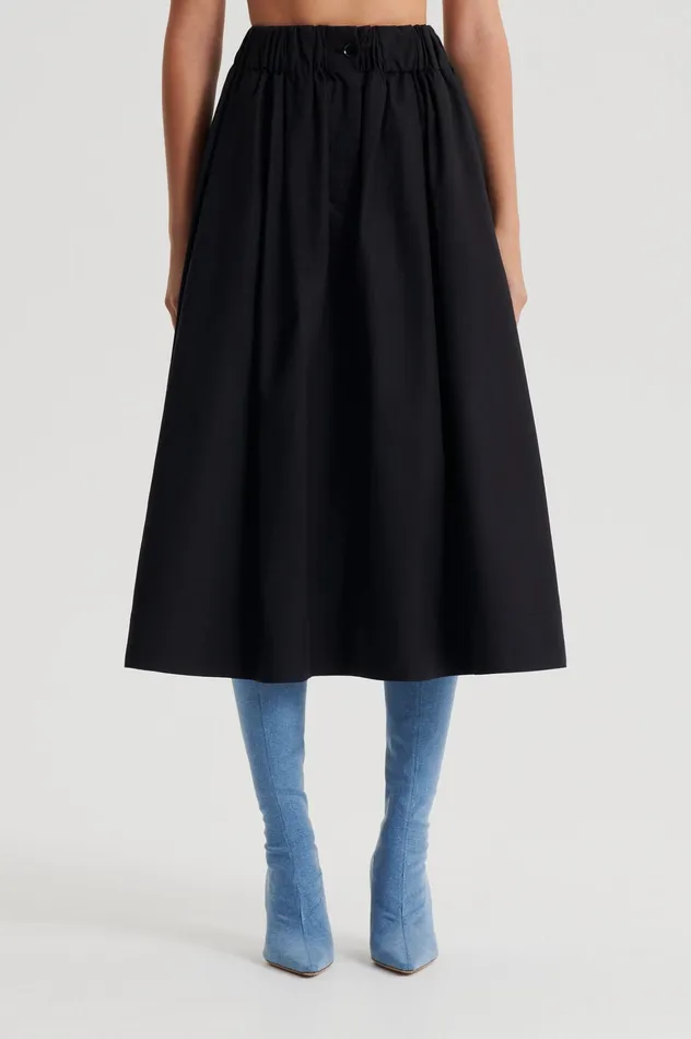 Skirts Scanlan Theodore Women WIDE CARGO SKIRT BLACK Skirts Scanlan Theodore Women WIDE CARGO SKIRT BLACK