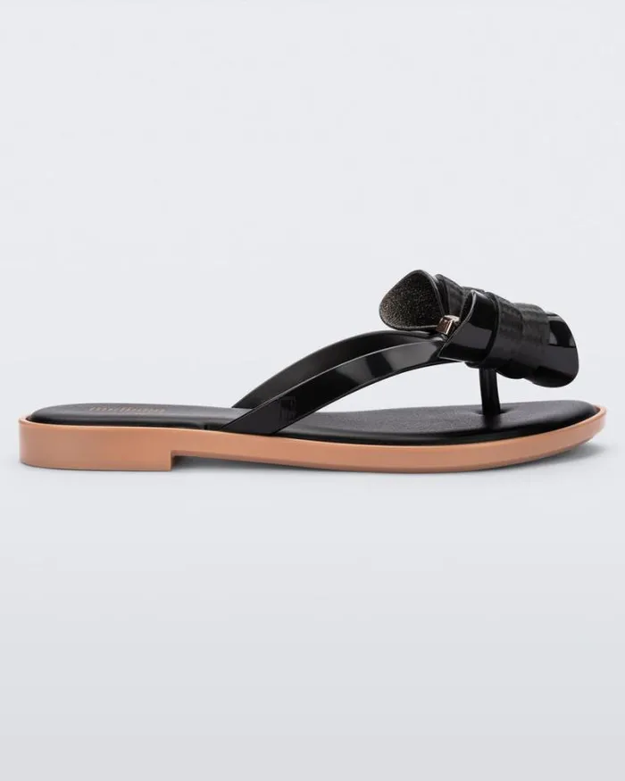 Slim Flip Flop Black Women Melissa Flip Flops