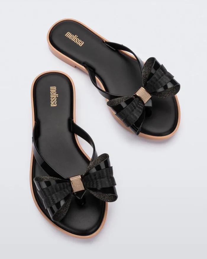 Slim Flip Flop Black Women Melissa Flip Flops