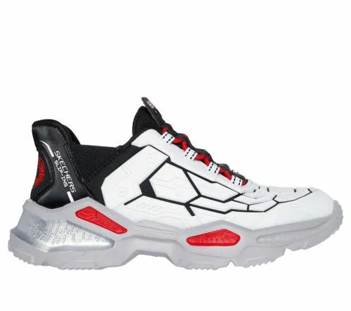 Slipins SkechBots 8211 Orbitron Wht Black Red Kids SKECHERS Kids UK Sizes 9525