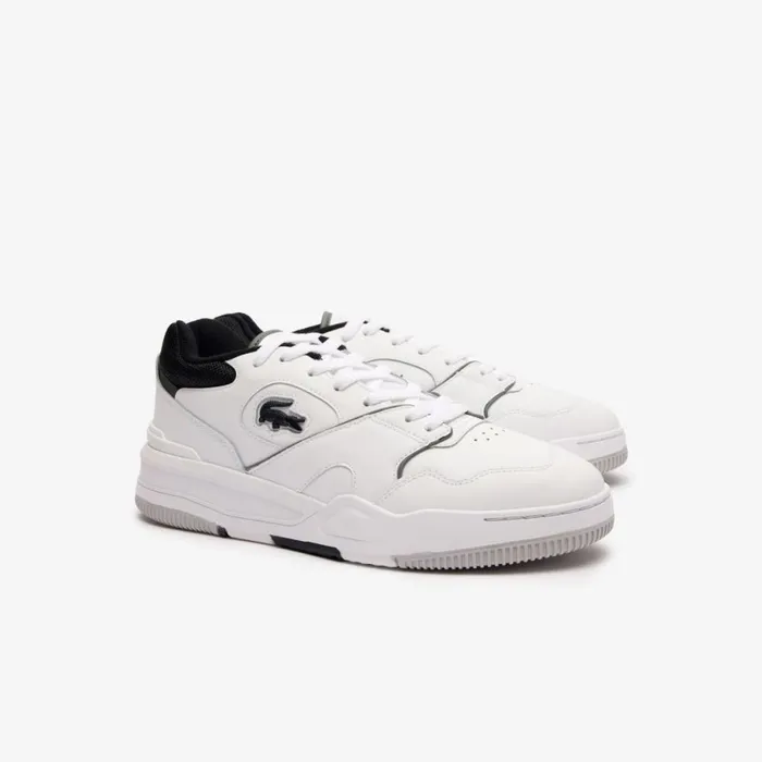 Sneakers Men Lacoste Men039s Lineshot Contrasted Collar Leather Sneakers Whiteblack 147