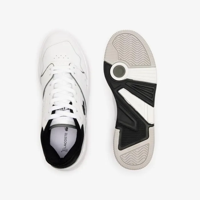 Sneakers Men Lacoste Men039s Lineshot Contrasted Collar Leather Sneakers Whiteblack 147