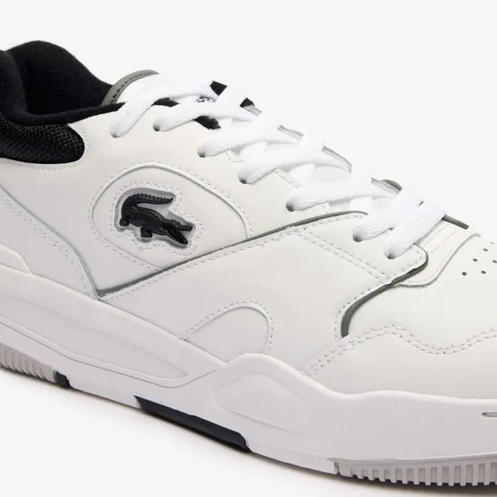 Sneakers Men Lacoste Men039s Lineshot Contrasted Collar Leather Sneakers Whiteblack 147