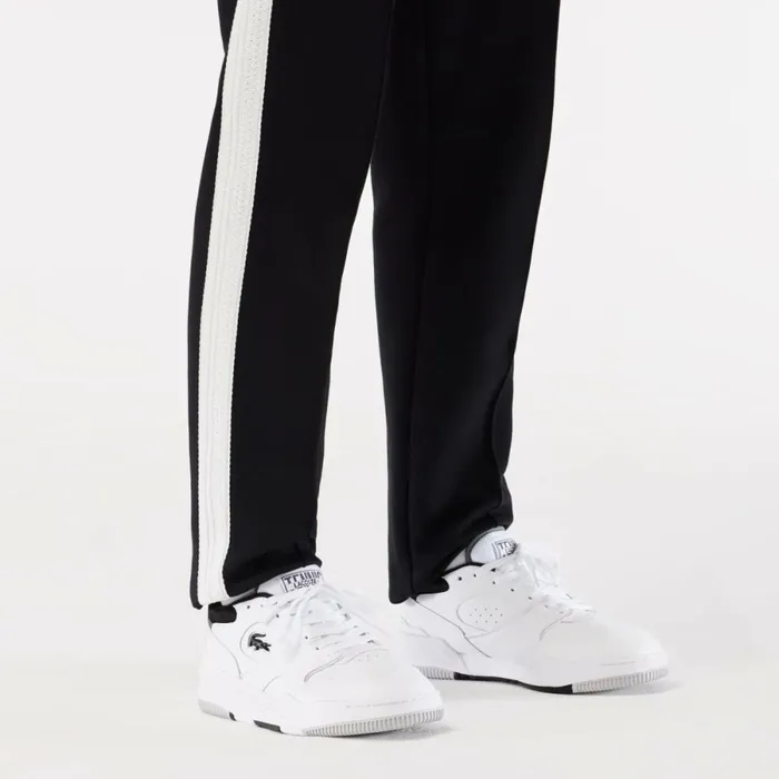 Sneakers Men Lacoste Men039s Lineshot Contrasted Collar Leather Sneakers Whiteblack 147