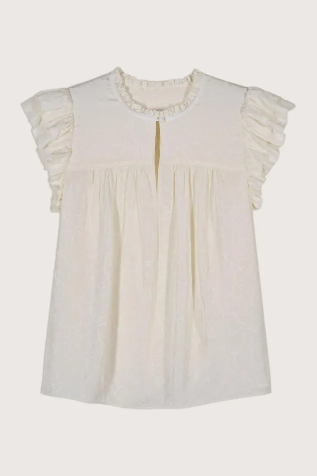 SolsticeFrilly Shoulder Top Clothing Baandsh Tops and Shirts