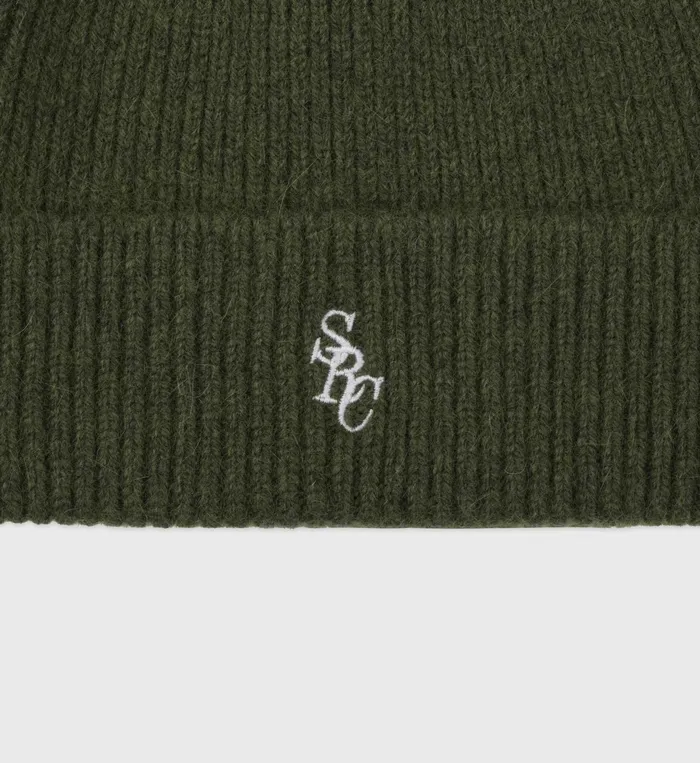 Sporty and Rich Beanies and Scarves Women SRC Wool Beanie 8211 KakiWhite