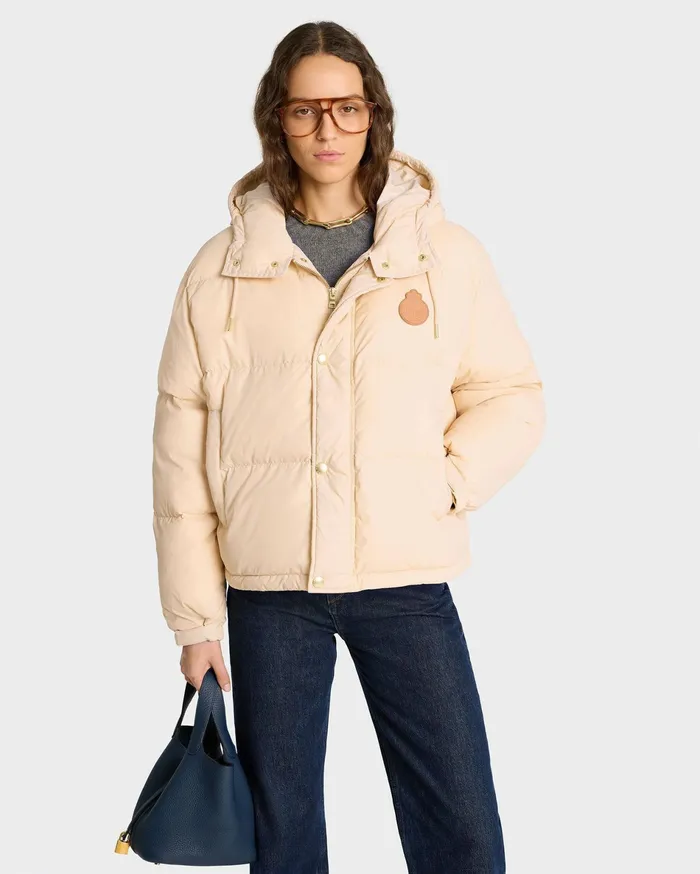 Sporty and Rich Coats Women Crown Puffer Jacket 8211 Cream