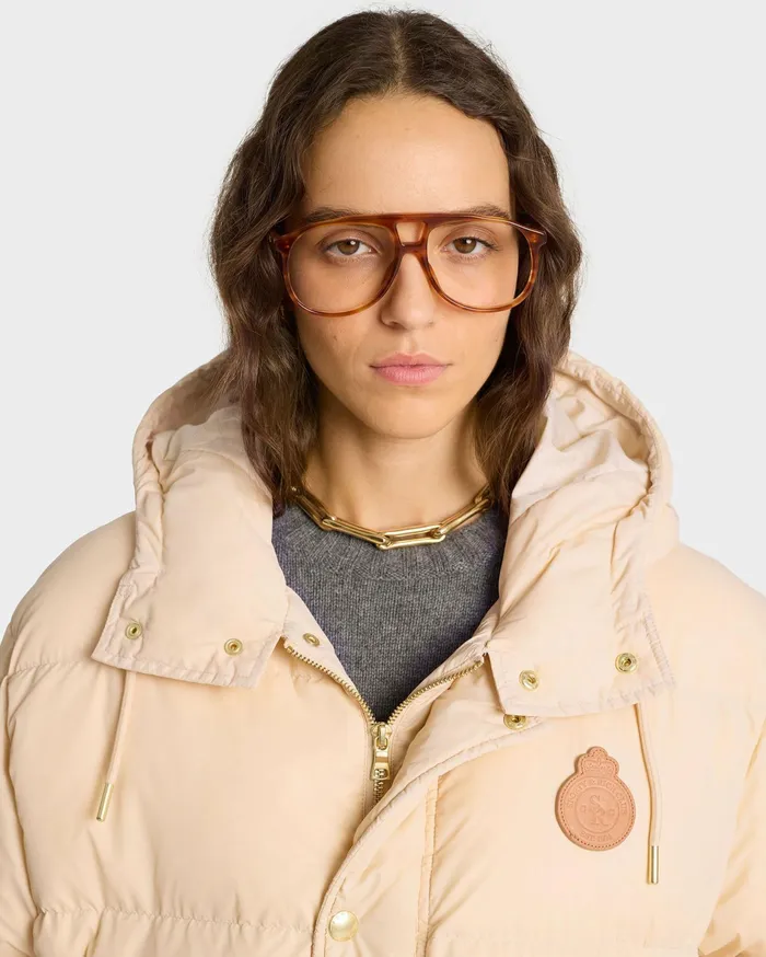 Sporty and Rich Coats Women Crown Puffer Jacket 8211 Cream