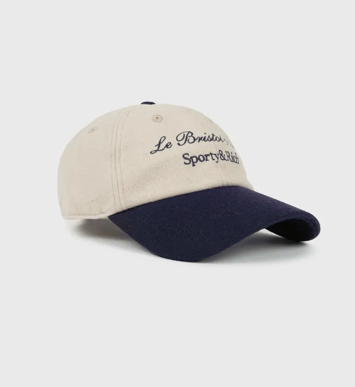 Sporty and Rich Hats Women Faubourg Wool Hat 8211 CreamNavy