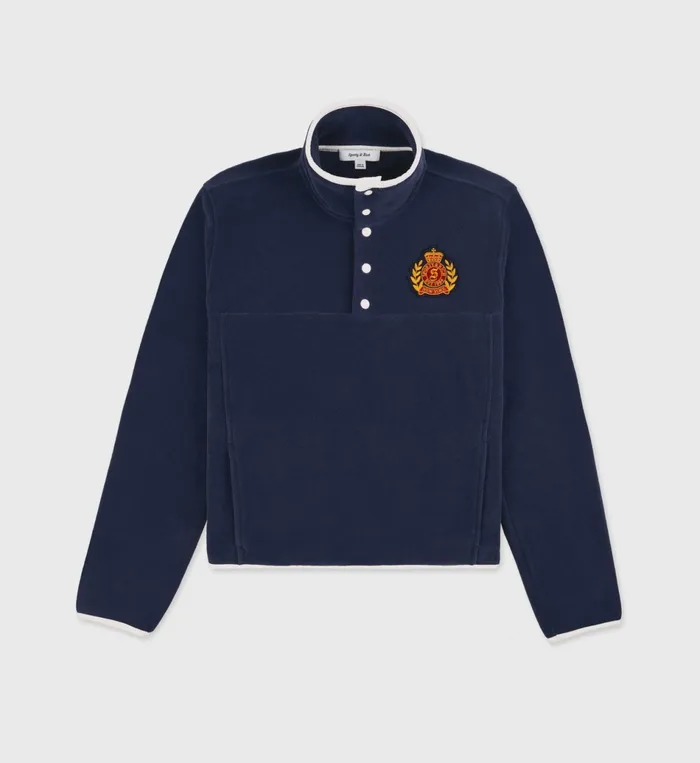 Sporty and Rich Polar Fleece And Sherpa Women NY Crest Polar Sweatshirt 8211 NavyGold Sporty and Rich Polar Fleece And Sherpa Women NY Crest Polar Sweatshirt 8211 NavyGold