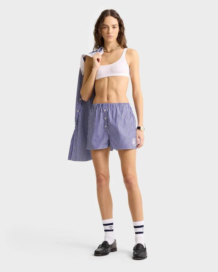 Sporty and Rich Shirting Women Bristol Crest 100th Boxer Short 8211 NavyWhite