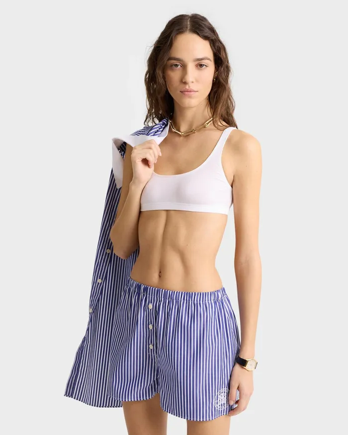 Sporty and Rich Shirting Women Bristol Crest 100th Boxer Short 8211 NavyWhite