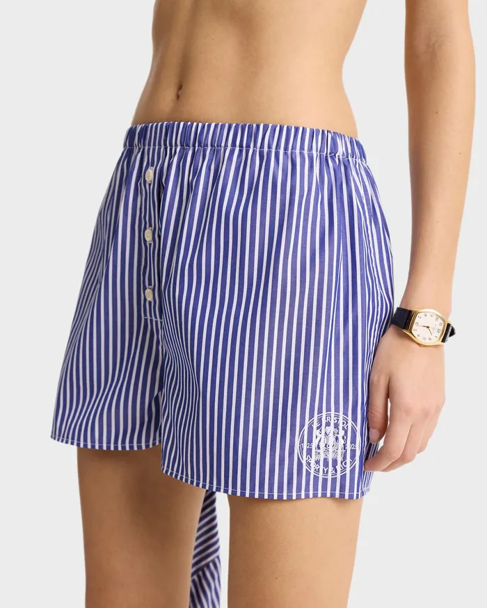 Sporty and Rich Shirting Women Bristol Crest 100th Boxer Short 8211 NavyWhite