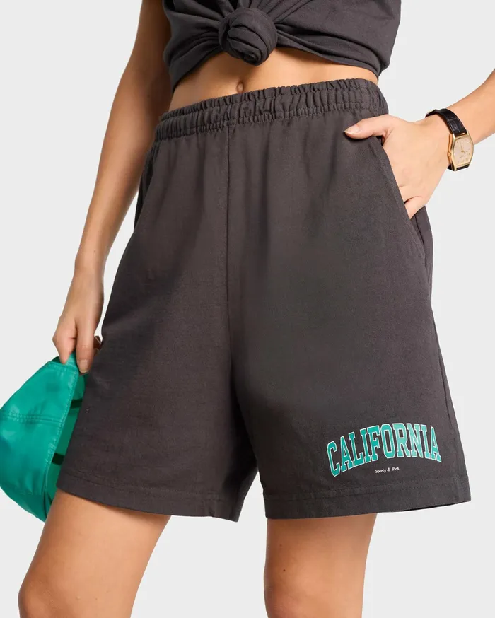 Sporty and Rich Shorts Men California Gym Short 8211 Faded BlackSpring Green