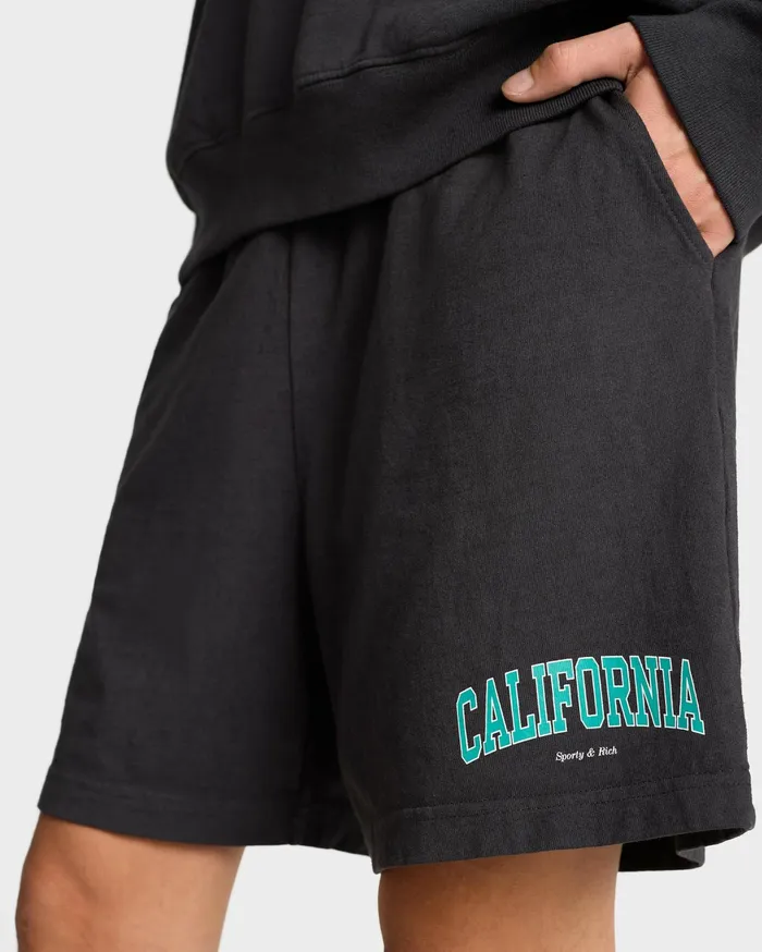 Sporty and Rich Shorts Men California Gym Short 8211 Faded BlackSpring Green