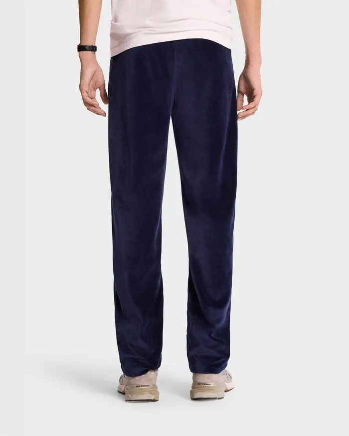 Sporty and Rich Sweatpants Women NY Crest Velour Track Pant 8211 NavyCream