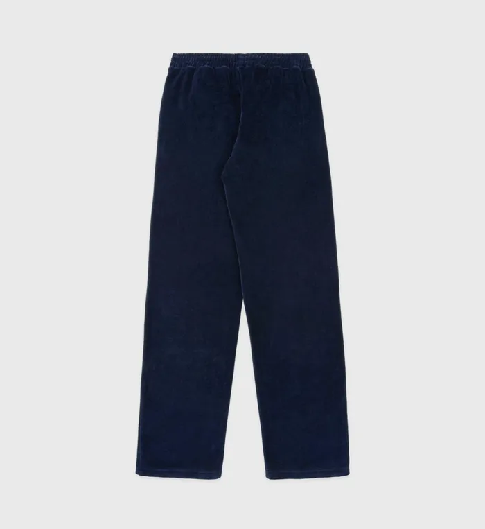 Sporty and Rich Sweatpants Women NY Crest Velour Track Pant 8211 NavyCream