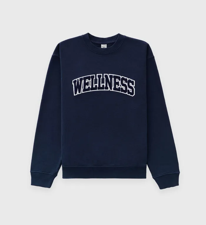 Sporty and Rich Sweatshirts Women Wellness Ivy Boucl Crewneck 8211 Navy