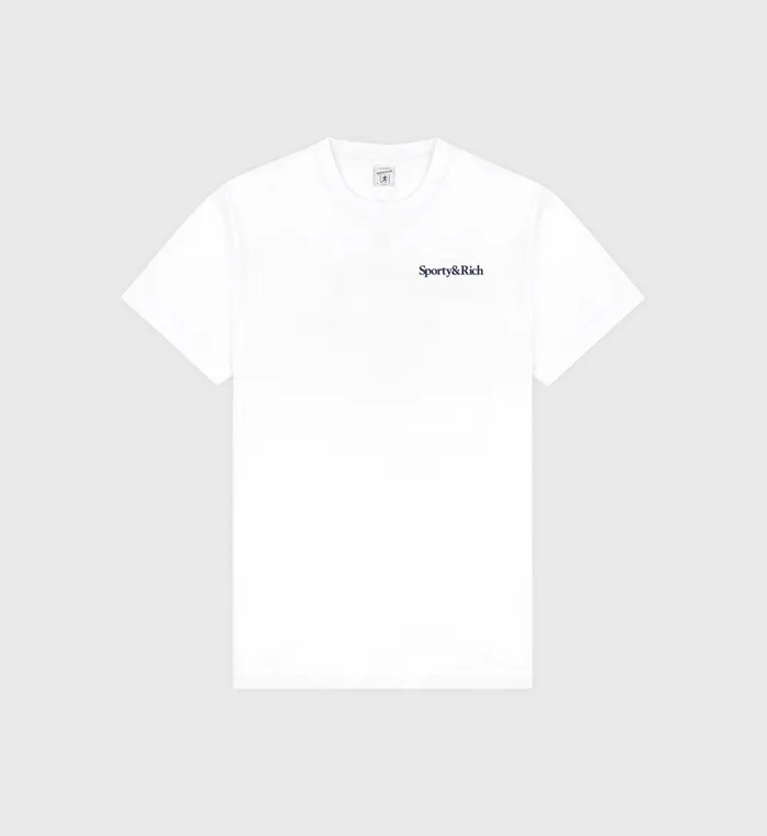 Sporty and Rich TShirts Men Health Is Wealth TShirt 8211 WhiteNavy