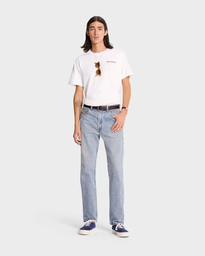 Sporty and Rich TShirts Men Health Is Wealth TShirt 8211 WhiteNavy