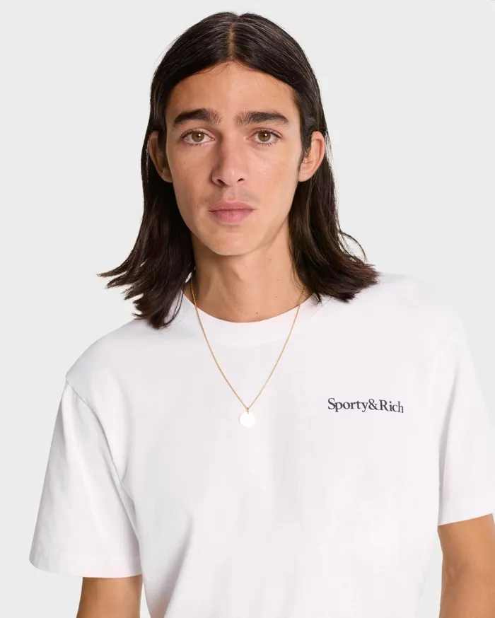 Sporty and Rich TShirts Men Health Is Wealth TShirt 8211 WhiteNavy