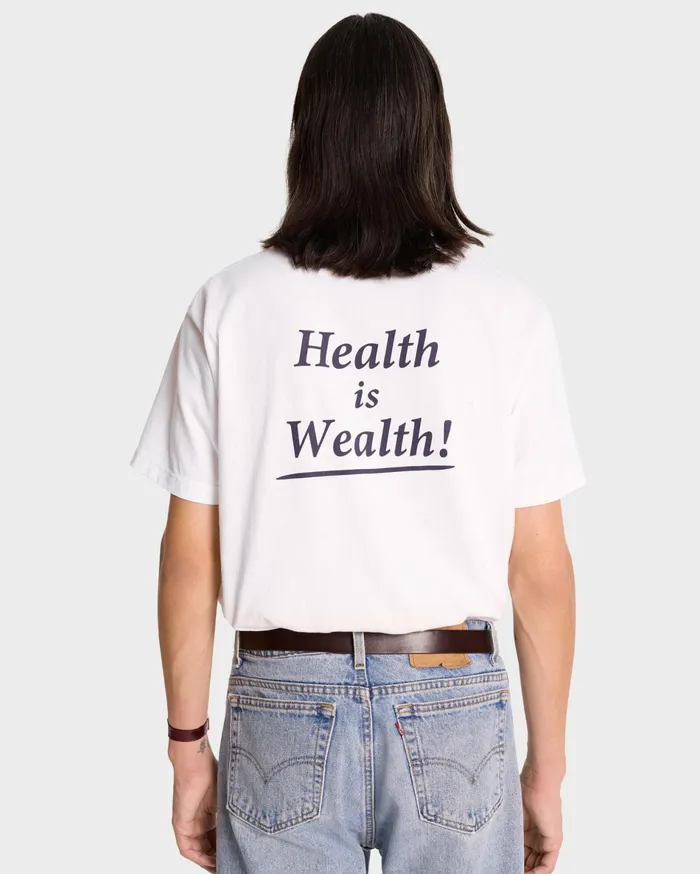 Sporty and Rich TShirts Men Health Is Wealth TShirt 8211 WhiteNavy