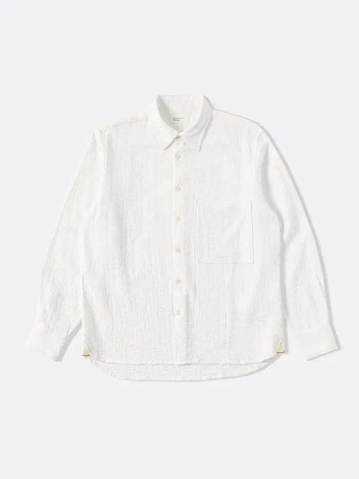 Square Pocket Shirt In White Bobble Cotton Men Universal Works Shirts