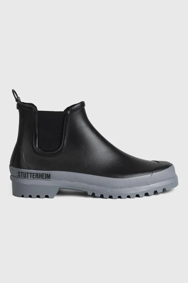 Stutterheim Chelsea Rainwalker BlackGrey Women Rain Boots