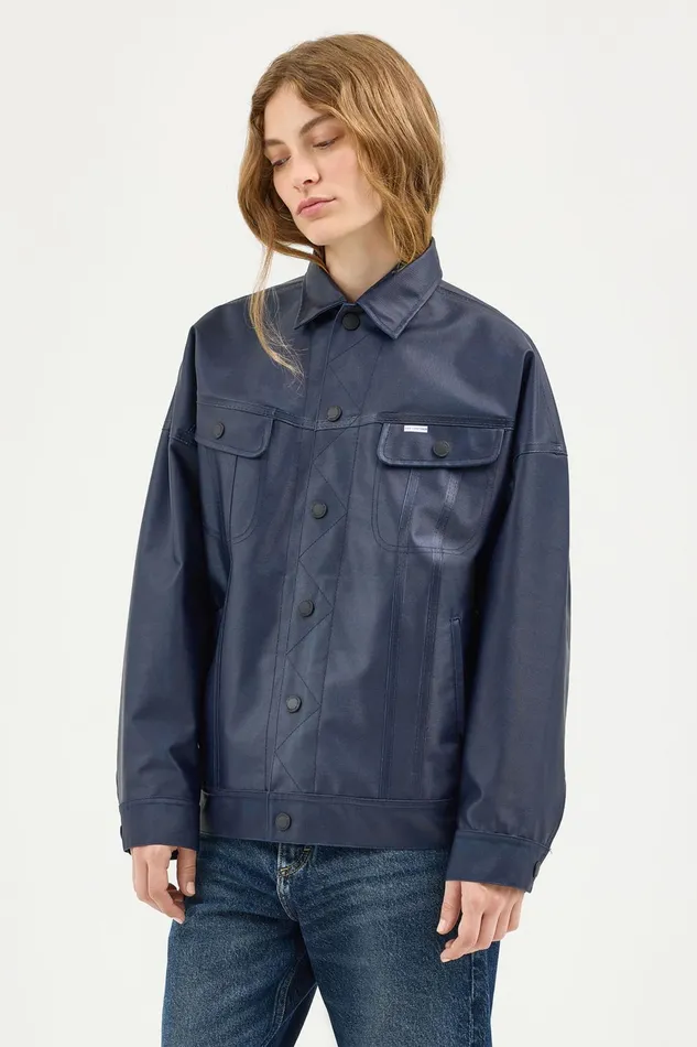 Stutterheim Lee X STUTTERHEIM Storm Rider Jacket Aviator Navy Women Raincoats Stutterheim Lee X STUTTERHEIM Storm Rider Jacket Aviator Navy Women Raincoats