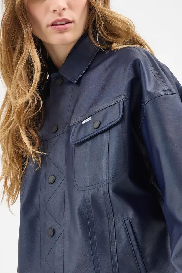 Stutterheim Lee X STUTTERHEIM Storm Rider Jacket Aviator Navy Women Raincoats