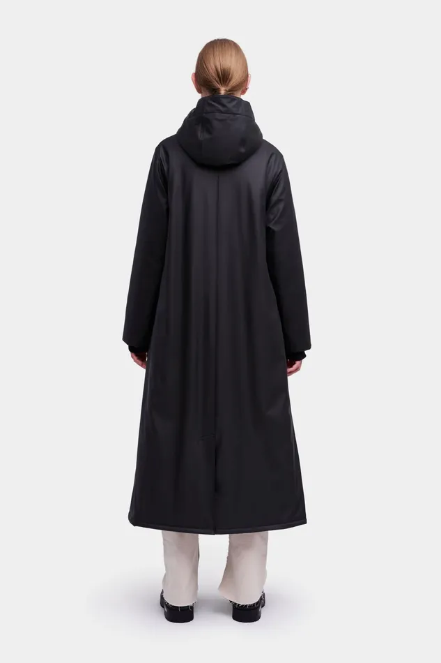 Stutterheim Mosebacke Long Winter Jacket Black Women Winter Coats